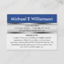 Search for resume business cards Blue