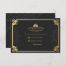 Search for black and gold rsvp cards Dramatic ornate luxury