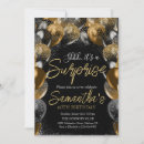 Search for balloons birthday invitations Black and gold