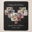 Search for 80th birthday blankets Black