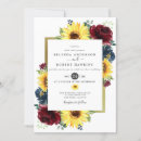 Search for sunflower and roses wedding invitations Sunflower burgundy rose