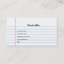 Search for lined writing business cards Paper
