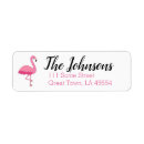 Search for flamingo return address labels Pink
