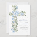 Search for floral baptism invitations Blue