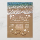 Search for hearts in the sand wedding invitations Tropical