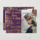 Search for purple and gold save the date postcards Floral