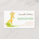 Search for giraffe business cards Babysitter