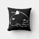 Search for black and white cat pillows Whimsical