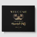 Search for birthday guest books Black and gold