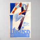 Search for vintage skiing advertising posters Mountains