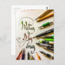 Search for pen writing postcards Calligraphy