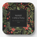 Search for black christmas plates Red berries