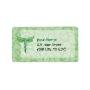Search for medical doctor return address labels Caduceus