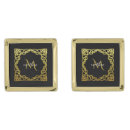 Search for monogram cufflinks Black and gold