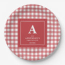 Search for family reunion plates Red gingham