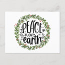 Search for peace on earth postcards Xmas
