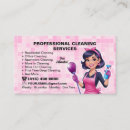 Search for cleaning lady business cards Housekeeper