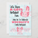 Search for axolotl birthday invitations Girl