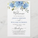 Search for hydrangea wedding programs Dusty blue