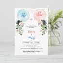 Search for balloon gender reveal invitations Greenery
