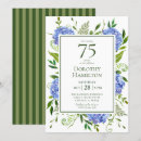Search for blue 75th birthday invitations Flowers