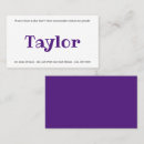 Search for kids business cards Purple