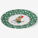 Search for golden retriever christmas plates Santa