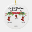 Search for family of three ornaments 1st christmas