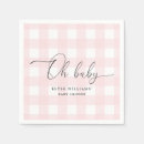 Search for pink gingham napkins Girl baby shower