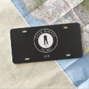 Search for golfer license plates Black and white