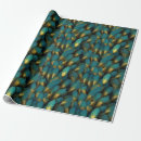 Search for feather wrapping paper Teal