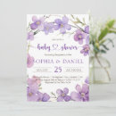 Search for violet baby shower invitations Watercolor