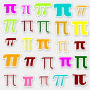 Search for pi symbol stickers circle