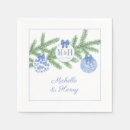 Search for monogram christmas napkins Blue and white