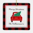 Search for red truck ornaments Merry christmas