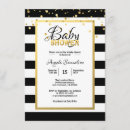 Search for black white stripes baby shower invitations gold