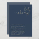 Search for navy rehearsal dinner invitations Navy blue and gold
