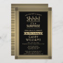 Search for shhh surprise party invitations Black and gold