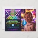 Search for neon birthday invitations Retro arcade birthday