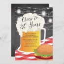 Search for cheers and beers 30th birthday invitations Chalkboard