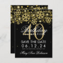Search for save the date 40th birthday invitations Gold