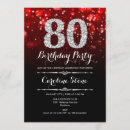 Search for black red silver birthday invitations Glam