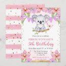Search for koala birthday invitations Pink