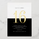 Search for white and gold sweet 16 invitations Modern