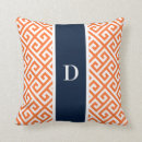 Search for orange and navy pillows Chic