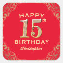 Search for red quinceanera stickers Red and gold