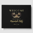 Search for masquerade guest books Black and gold