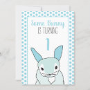 Search for some bunny is turning one birthday invitations Boy