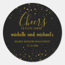 Search for 50th anniversary envelope seals Gold glitter