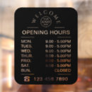 Search for store hours window decals Black modern stylish
